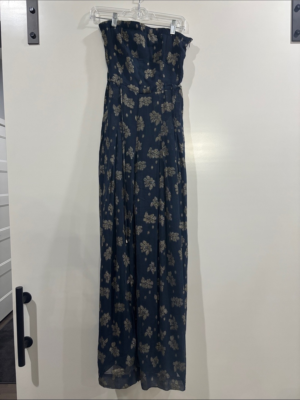 Strapless Navy Floral Jumpsuit